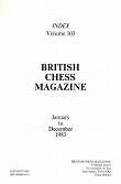 BRITISH CHESS MAGAZINE / 1983 vol 103, Index