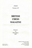 BRITISH CHESS MAGAZINE / 1987 vol 107, Index