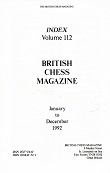 BRITISH CHESS MAGAZINE / 1992 vol 112, Index