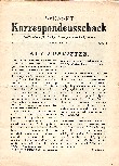 SVENSKT KORRESSPONDENSSCHACK / 1938 
vol 1, no 1  (Juni)    Not in the L/N